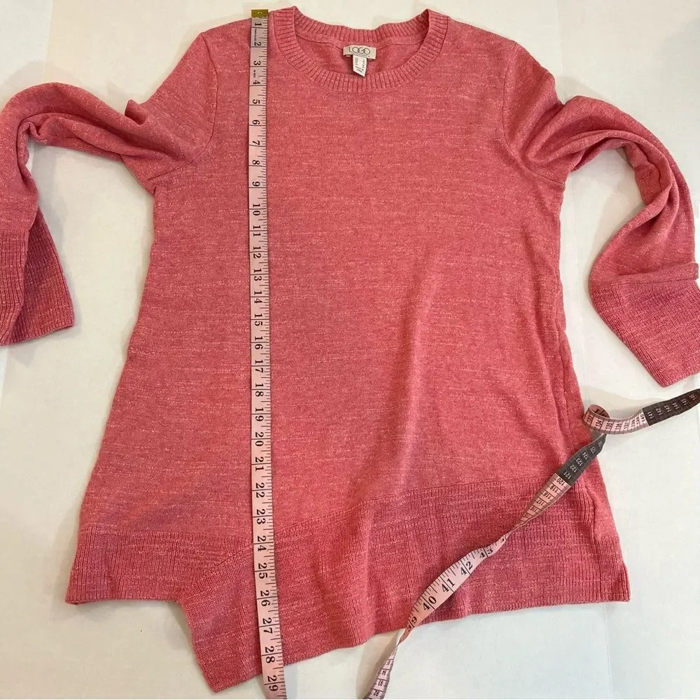 New Logo by Lori Goldstein Cotton Slub Knit Sweater w/ Angled Rib Hem | Size S